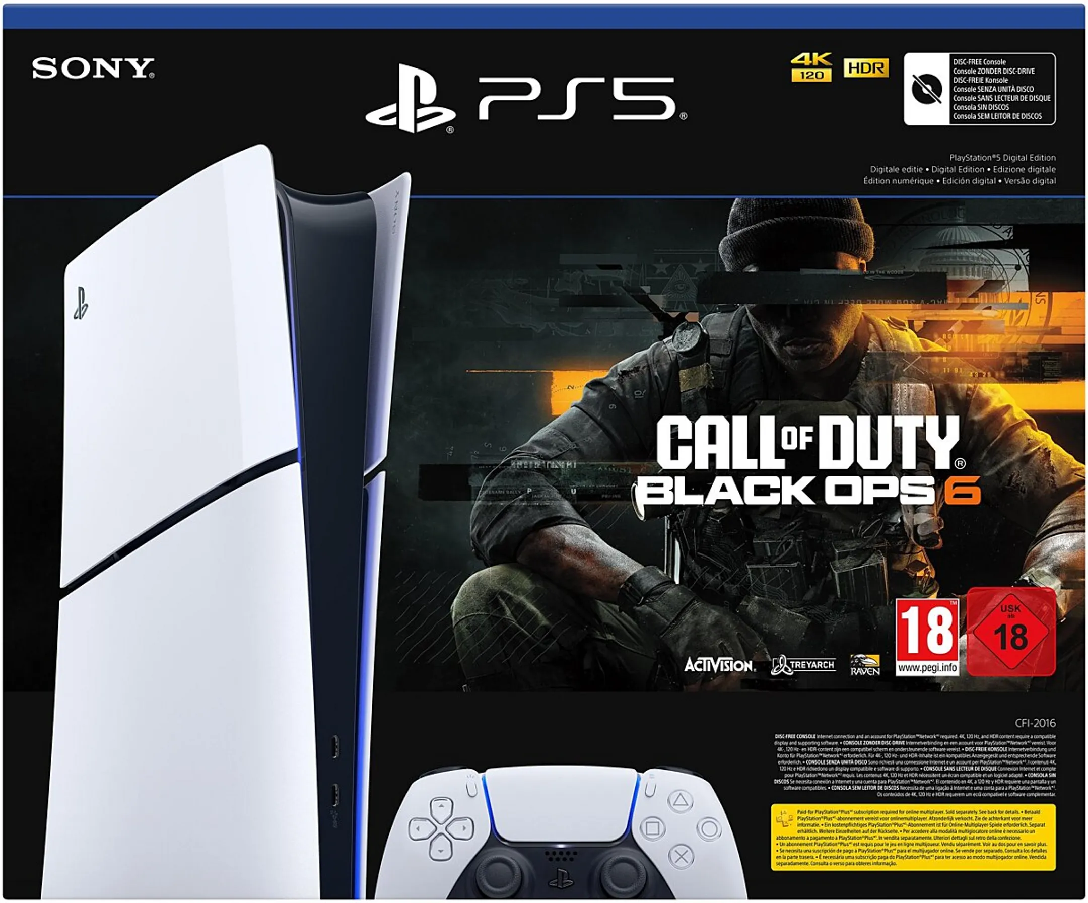 Dobozos PS5 Slim 825GB Digitális + Call Of Duty Black OPS 6 (Új)